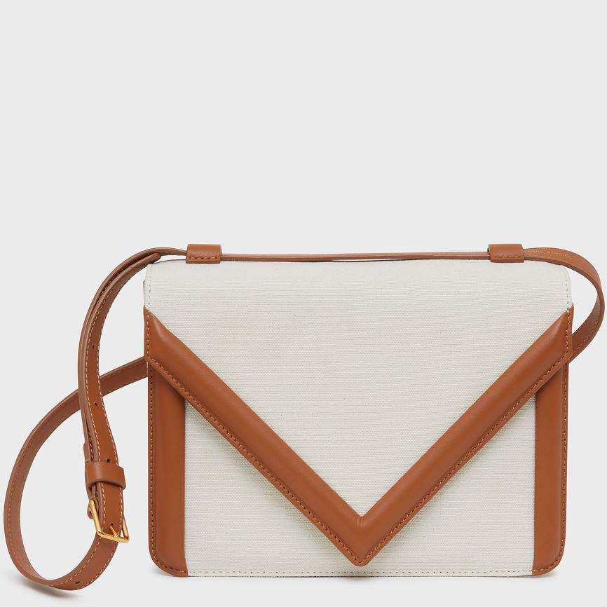 Women\'s Mansur Gavriel M Frame Box Crossbody Bags White / Brown | AU 9261NR